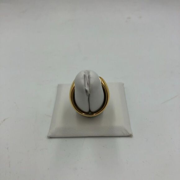 18K Gold Plated Womens Unisex Heavy Ring Square Waterproof Size 9 Hypoallergenic - Picture 8 of 13